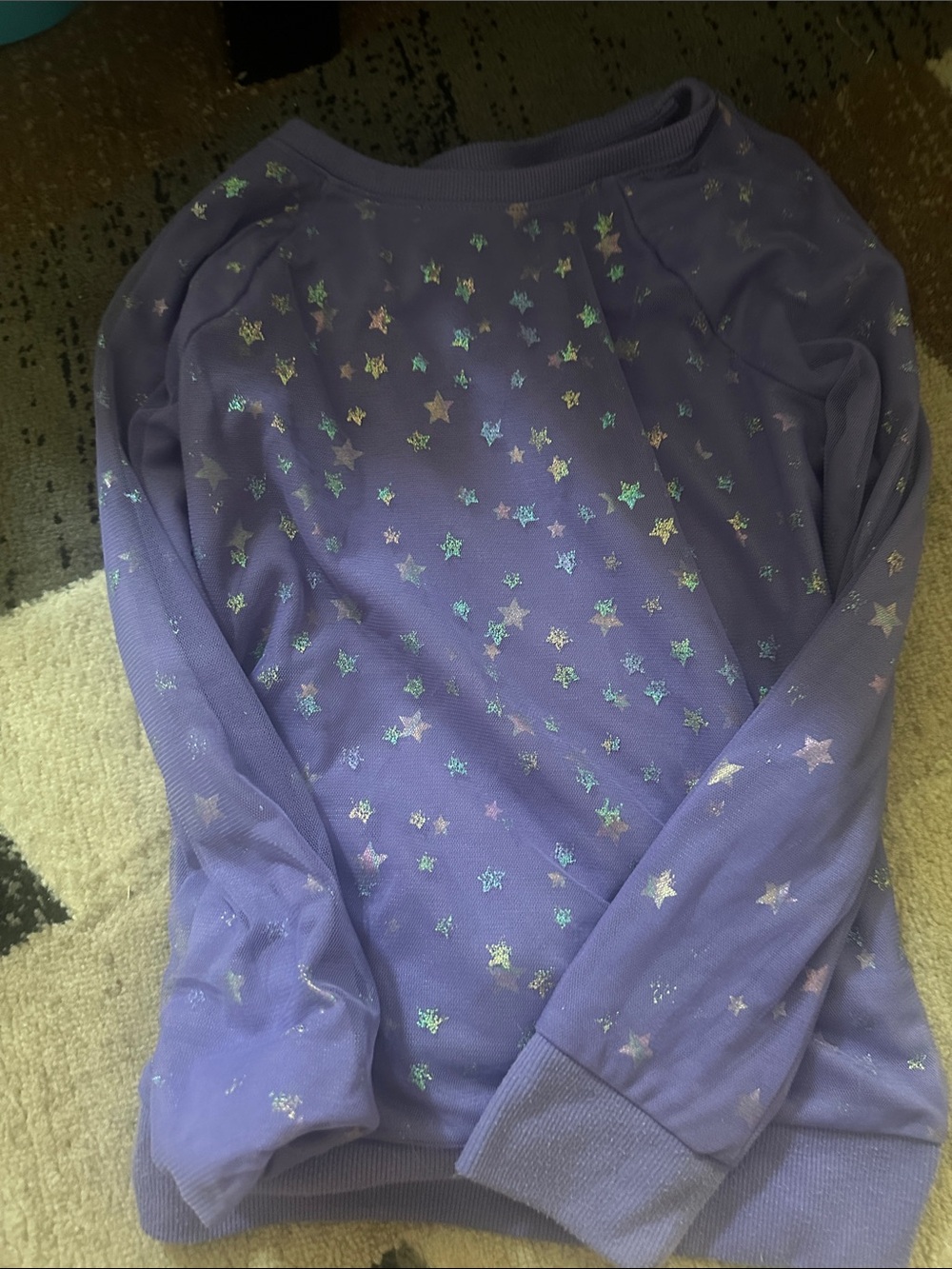 Iridescent Star Print Lavender Sweatshirt